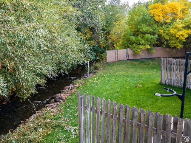 View of yard with radiator heating unit