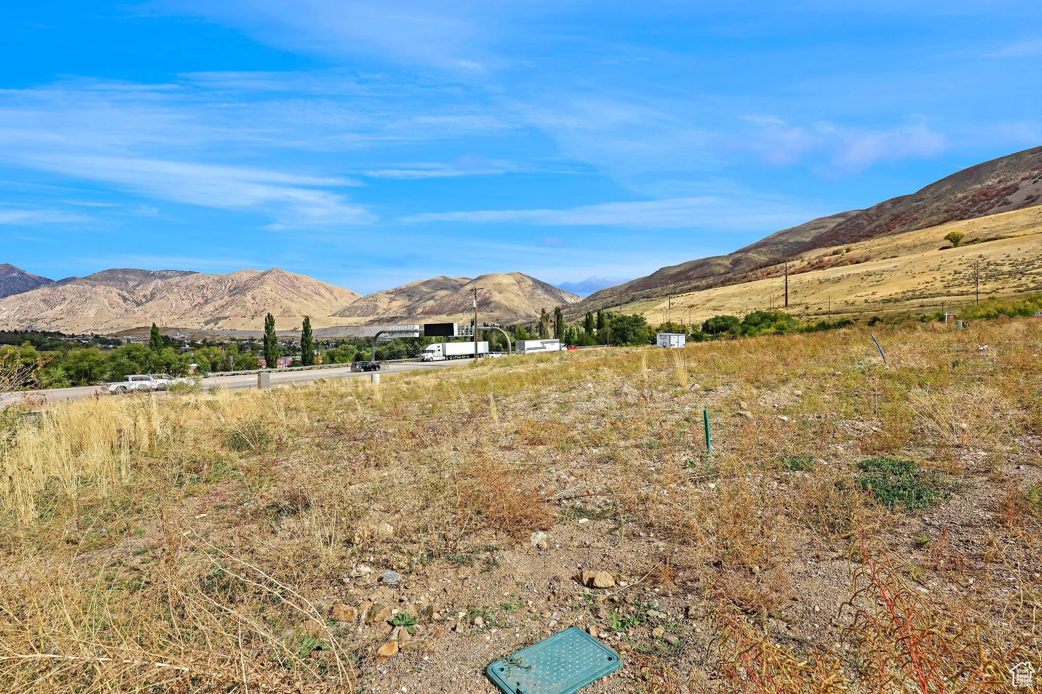 Mountain view with rural landscape