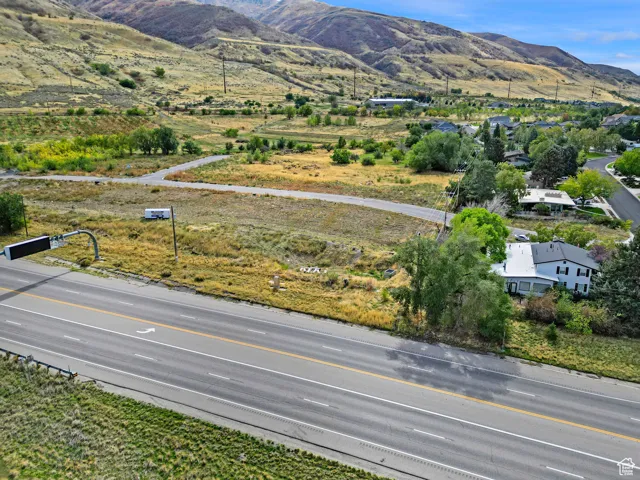 Aerial view of a mountainous background