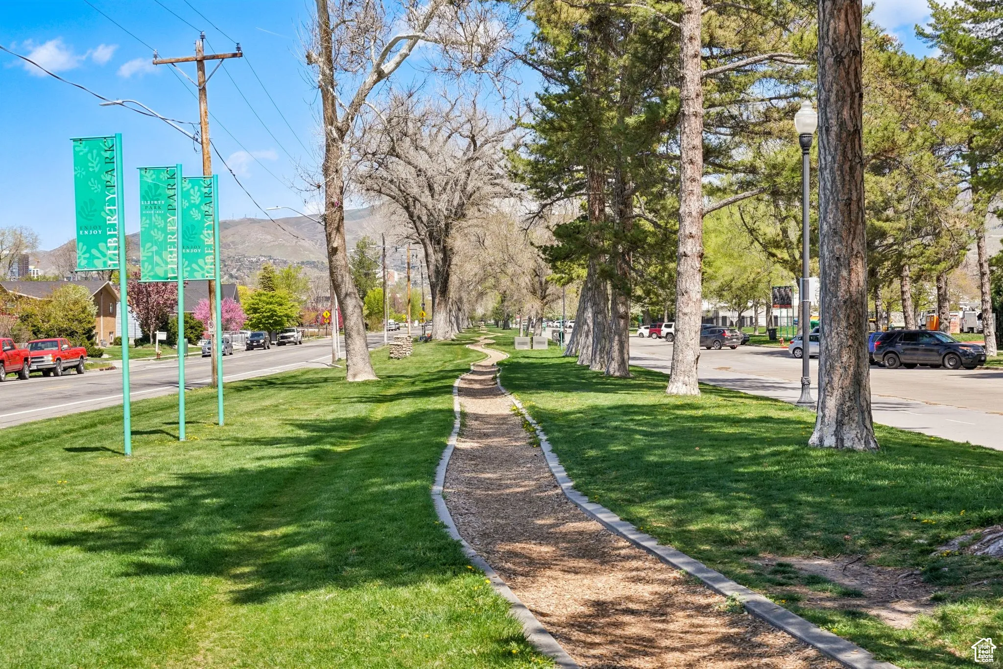 View of property's community featuring a yard and a mountain view