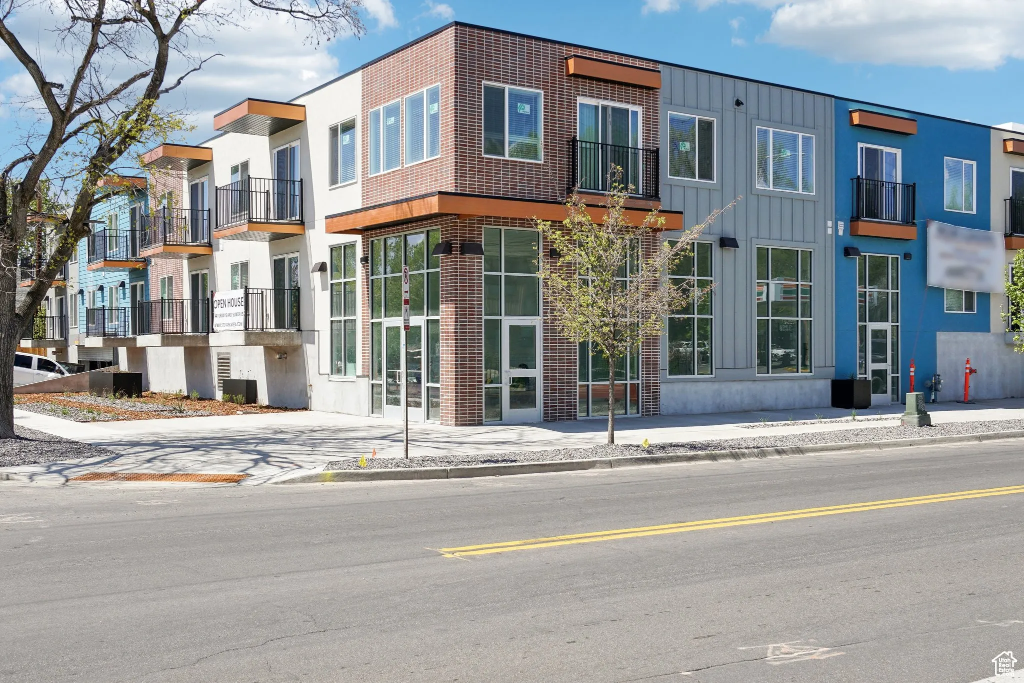 View of building exterior featuring a residential view