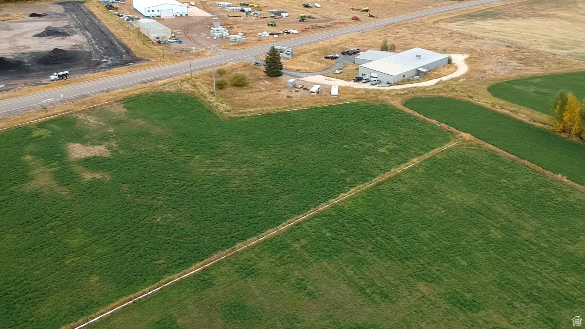 Aerial view of sparsely populated area