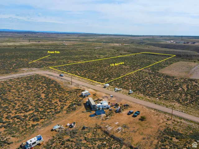 Overview of rural landscape with property boundaries highlighted