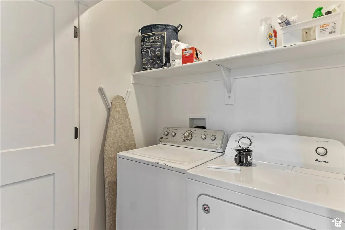 Laundry closet located outside of upstairs bathroom