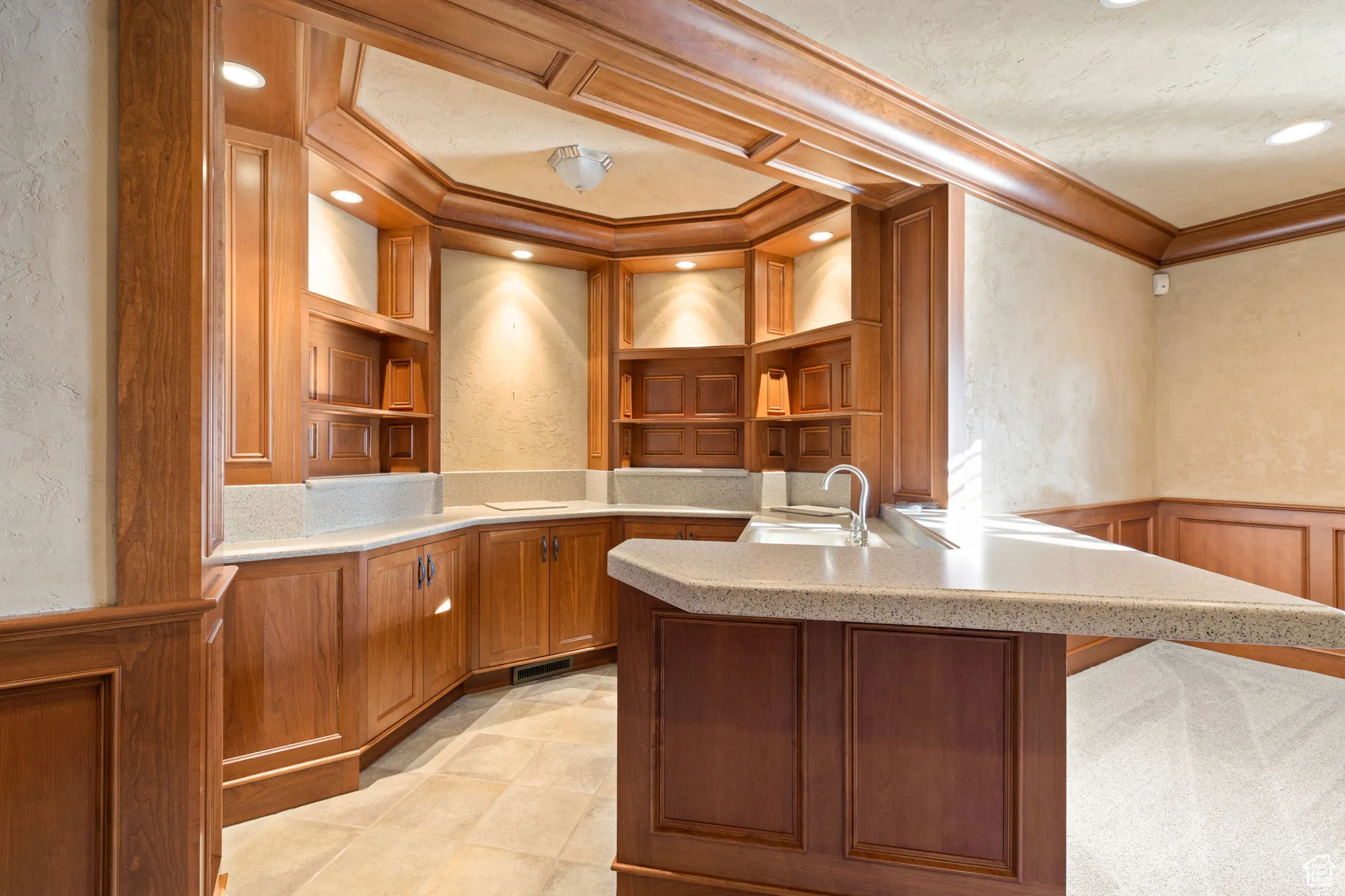 Beautiful wet bar in the den.