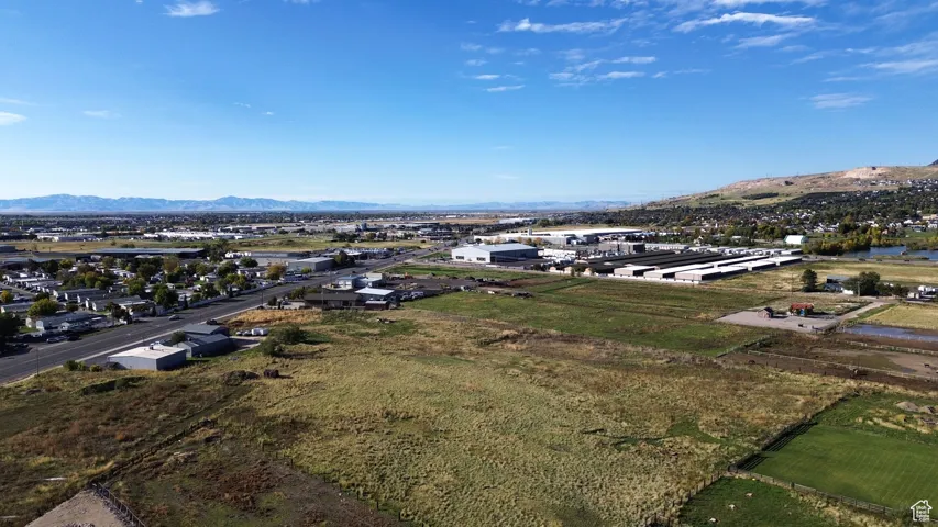 Drone / aerial view of a mountain backdrop