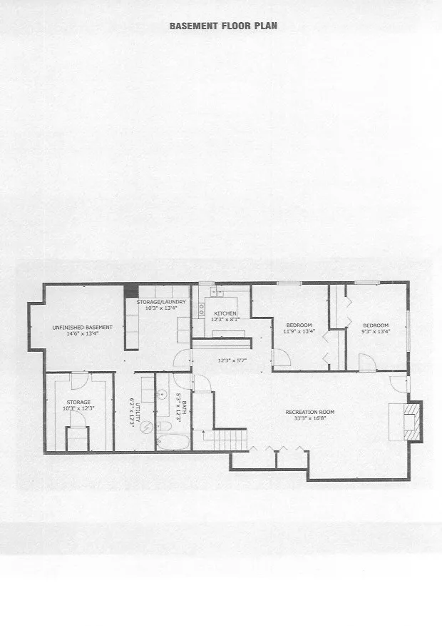 Basement * 2-Bdrm Apt with extra apartment storage and Large storage rooms.