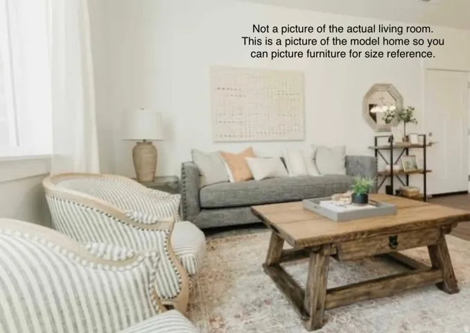 View of living area of model home.