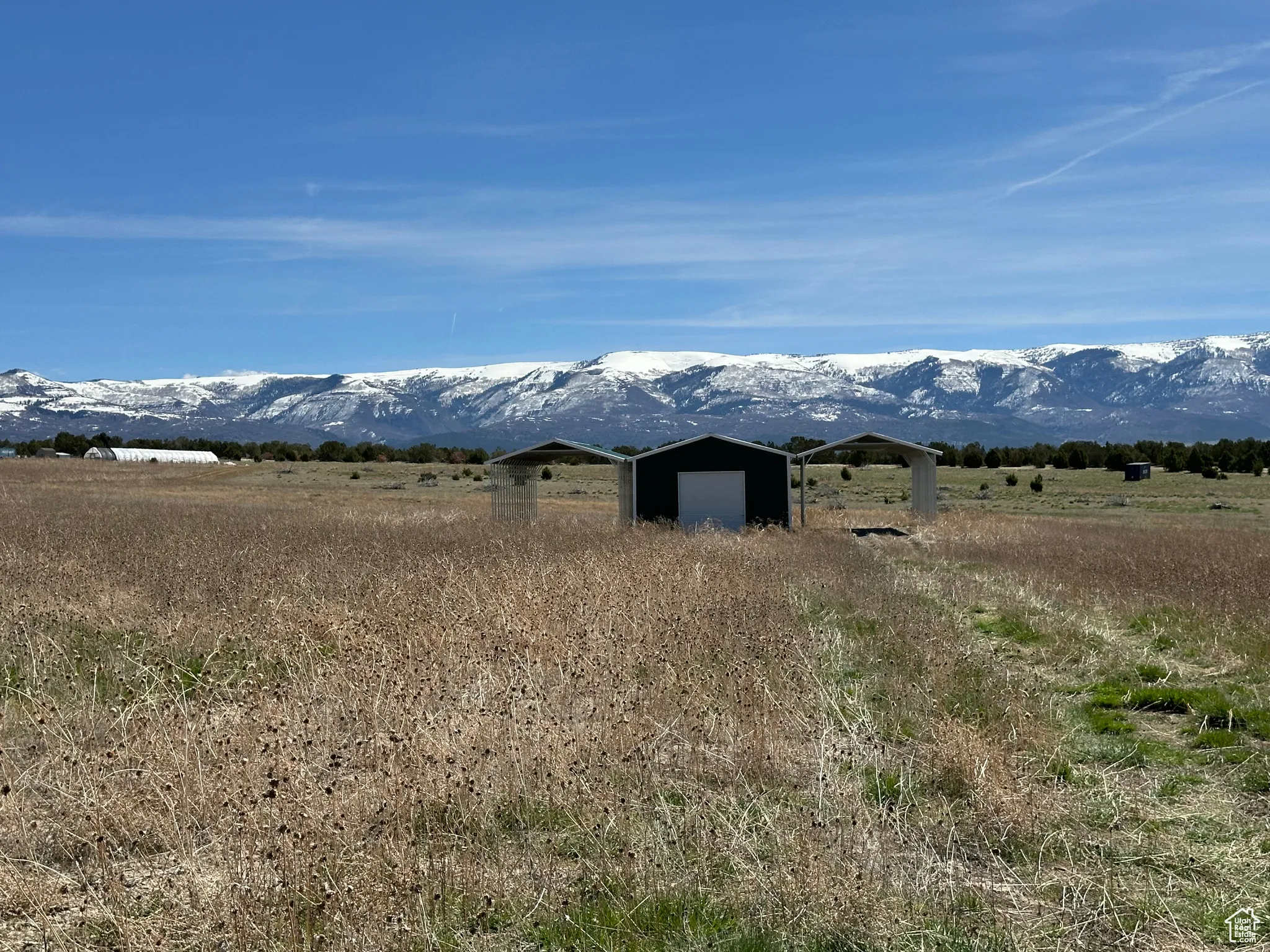 View of mountain background with rural landscape