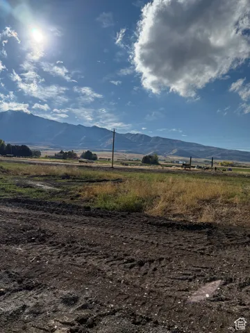 View of mountain background with rural landscape