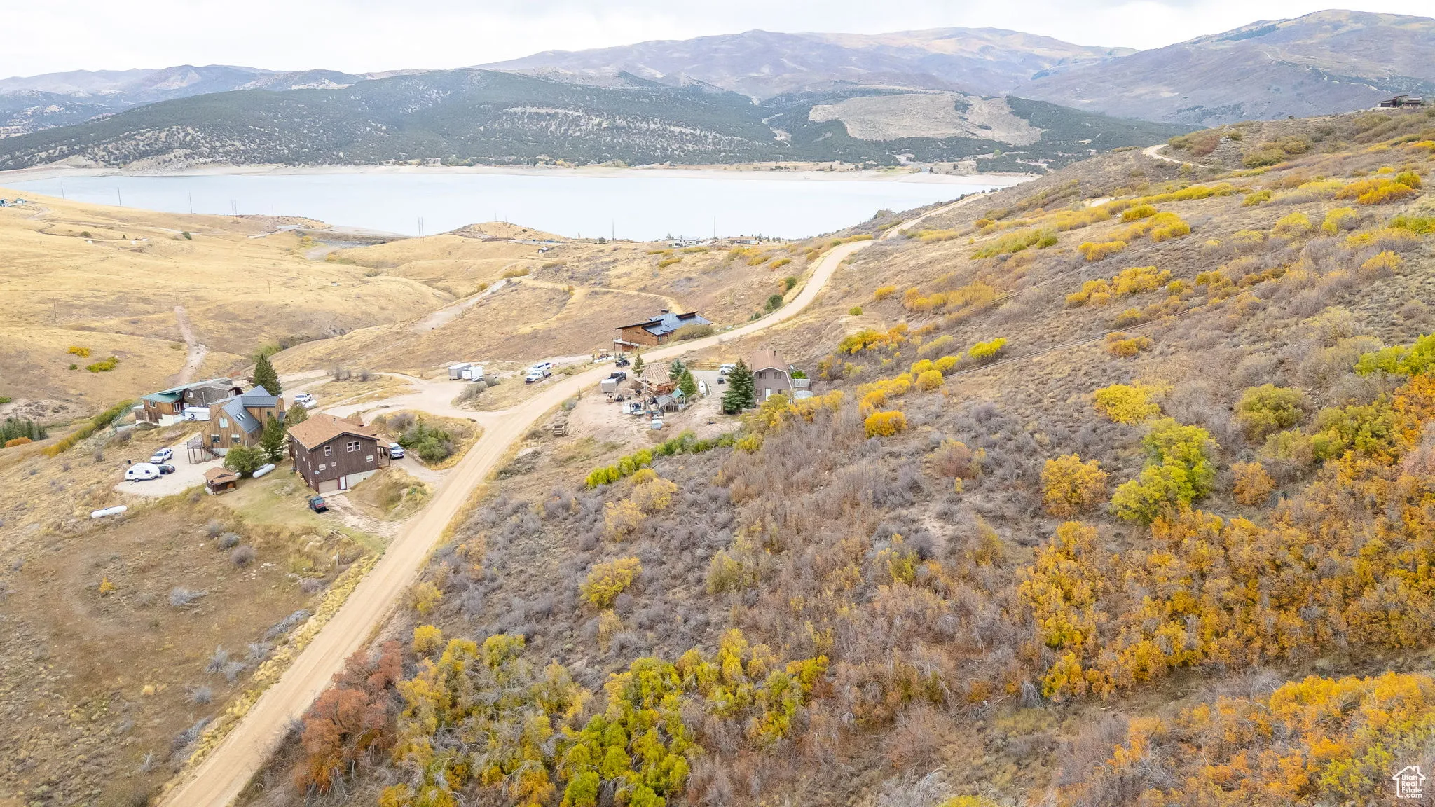 View of property location with a water and mountain view