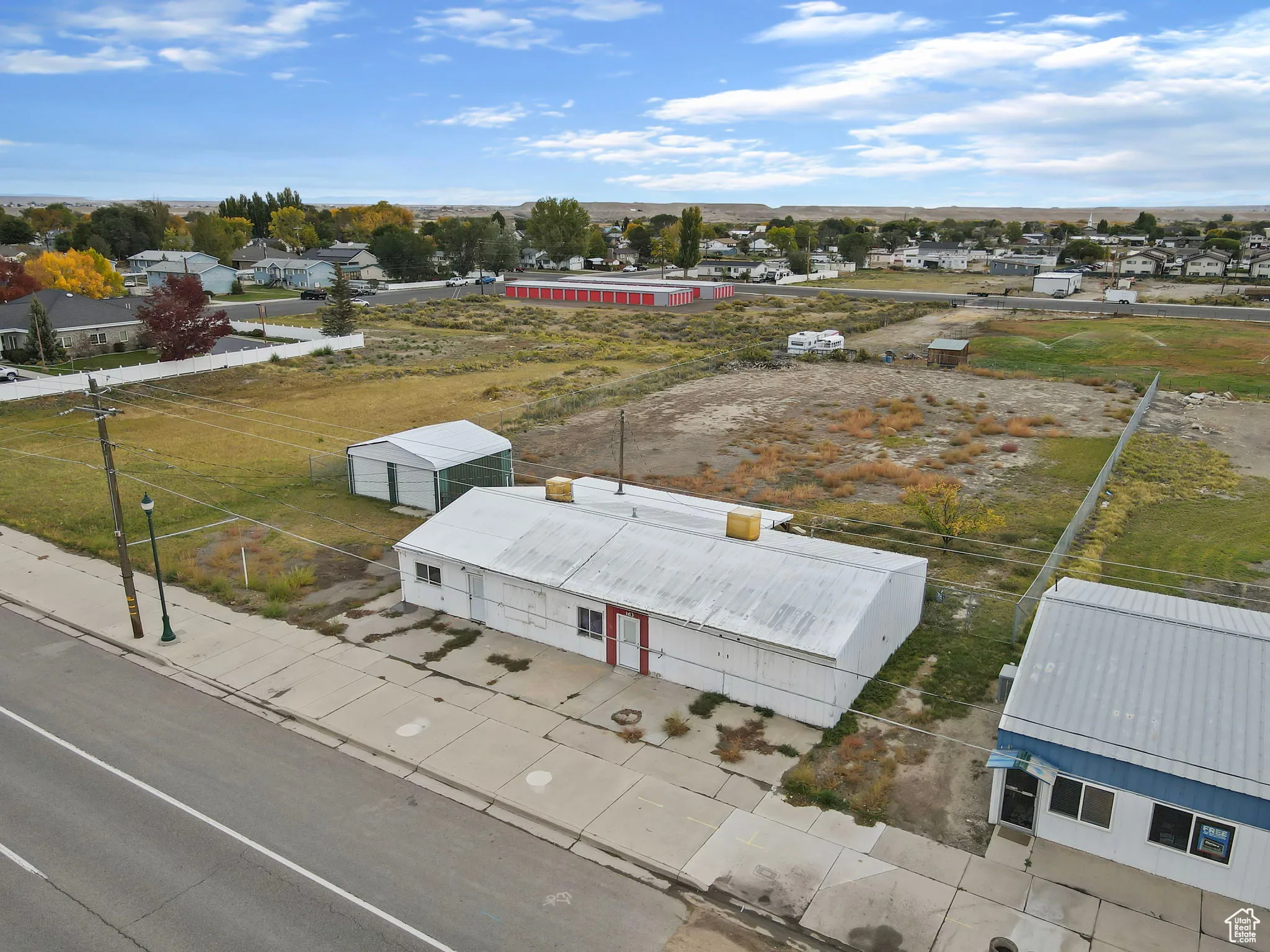 Aerial view of residential area