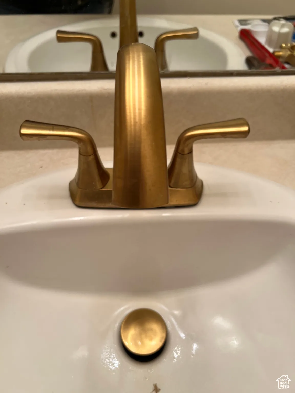 Bathroom view of a sink