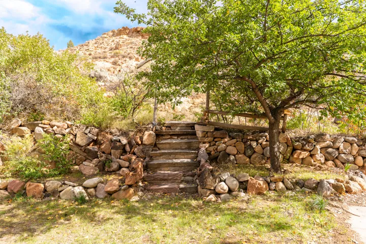 View of yard with a mountain view