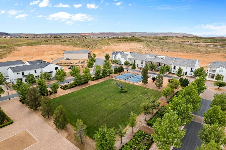 Aerial view of residential area