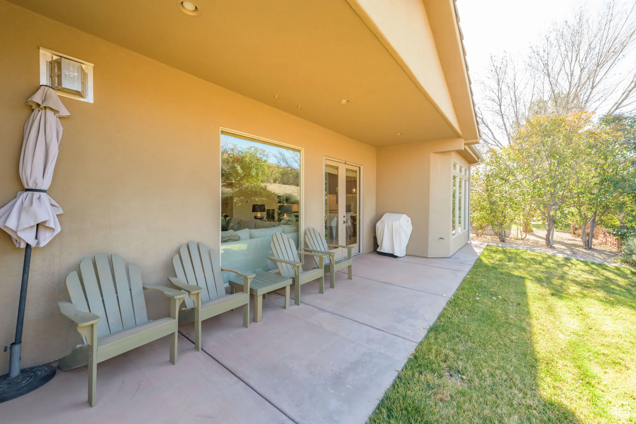 View of patio with grilling area