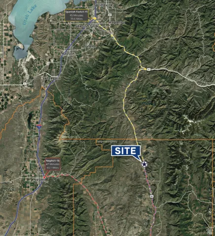 Aerial view of property's location