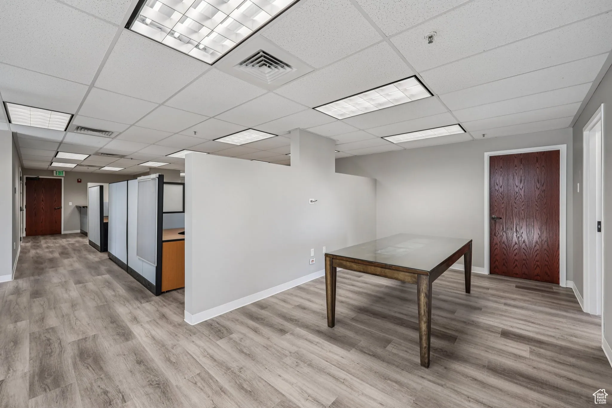 Unfurnished office with a drop ceiling
