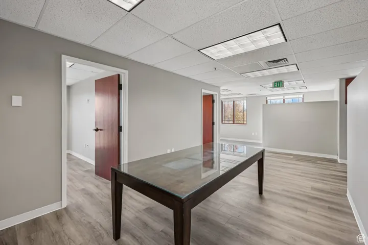Unfurnished office with a paneled ceiling