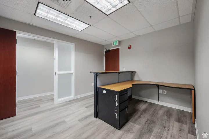 Unfurnished office with a drop ceiling