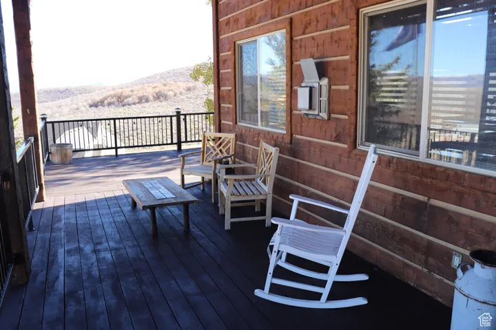 View of wooden deck