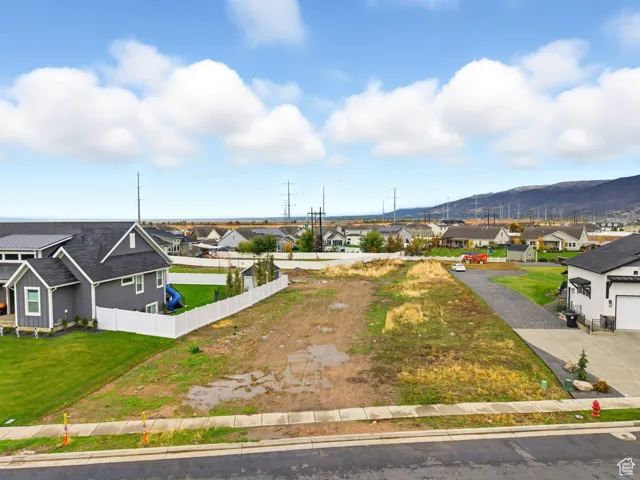Aerial perspective of suburban area
