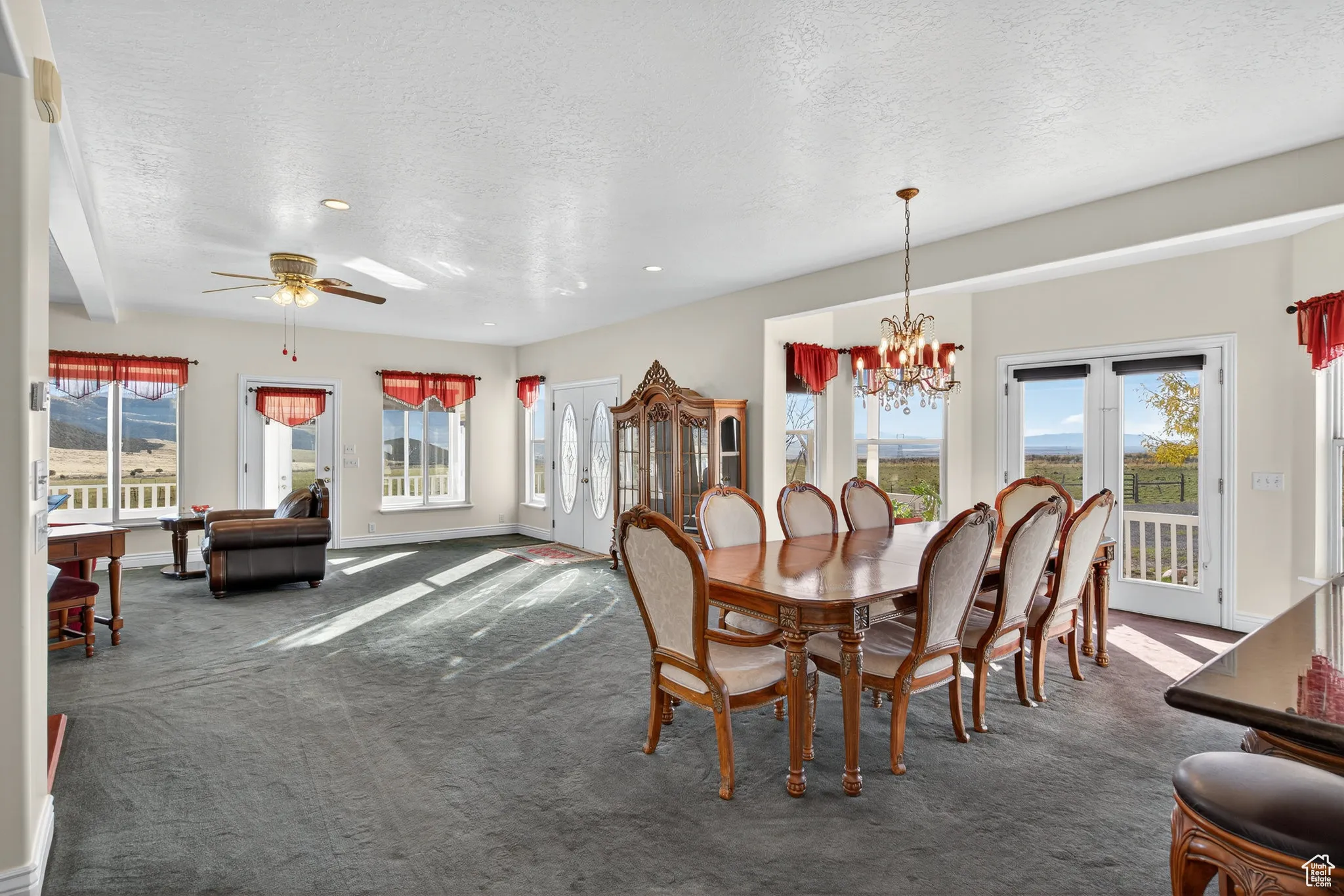 Dining room featuring healthy amount of natural light and recessed lighting.