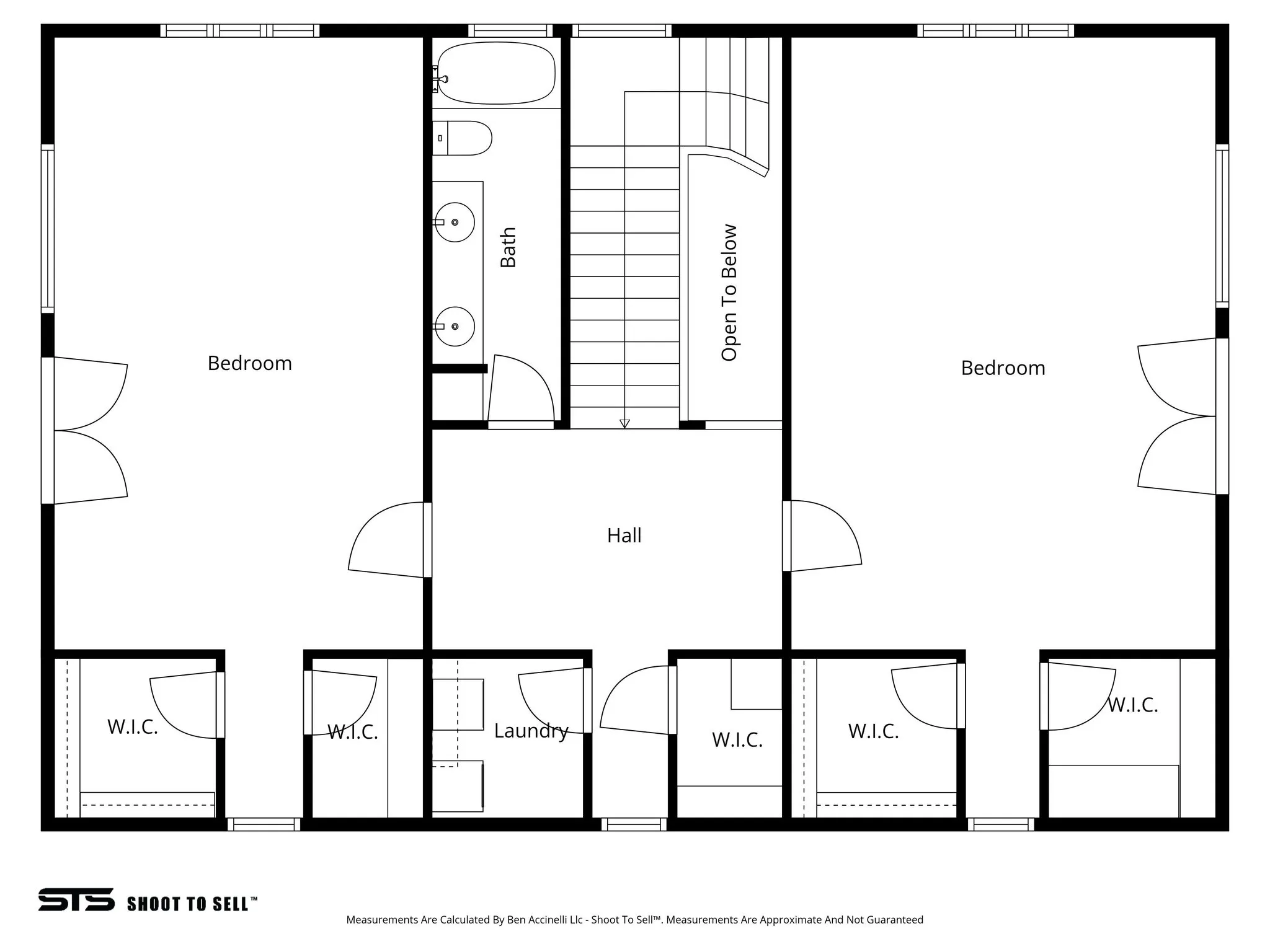 View of room layout, second level.