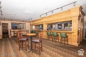 Dining area with rail lighting