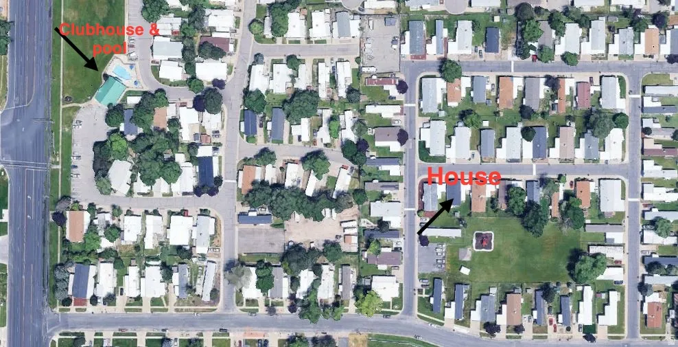 Aerial view of property's location