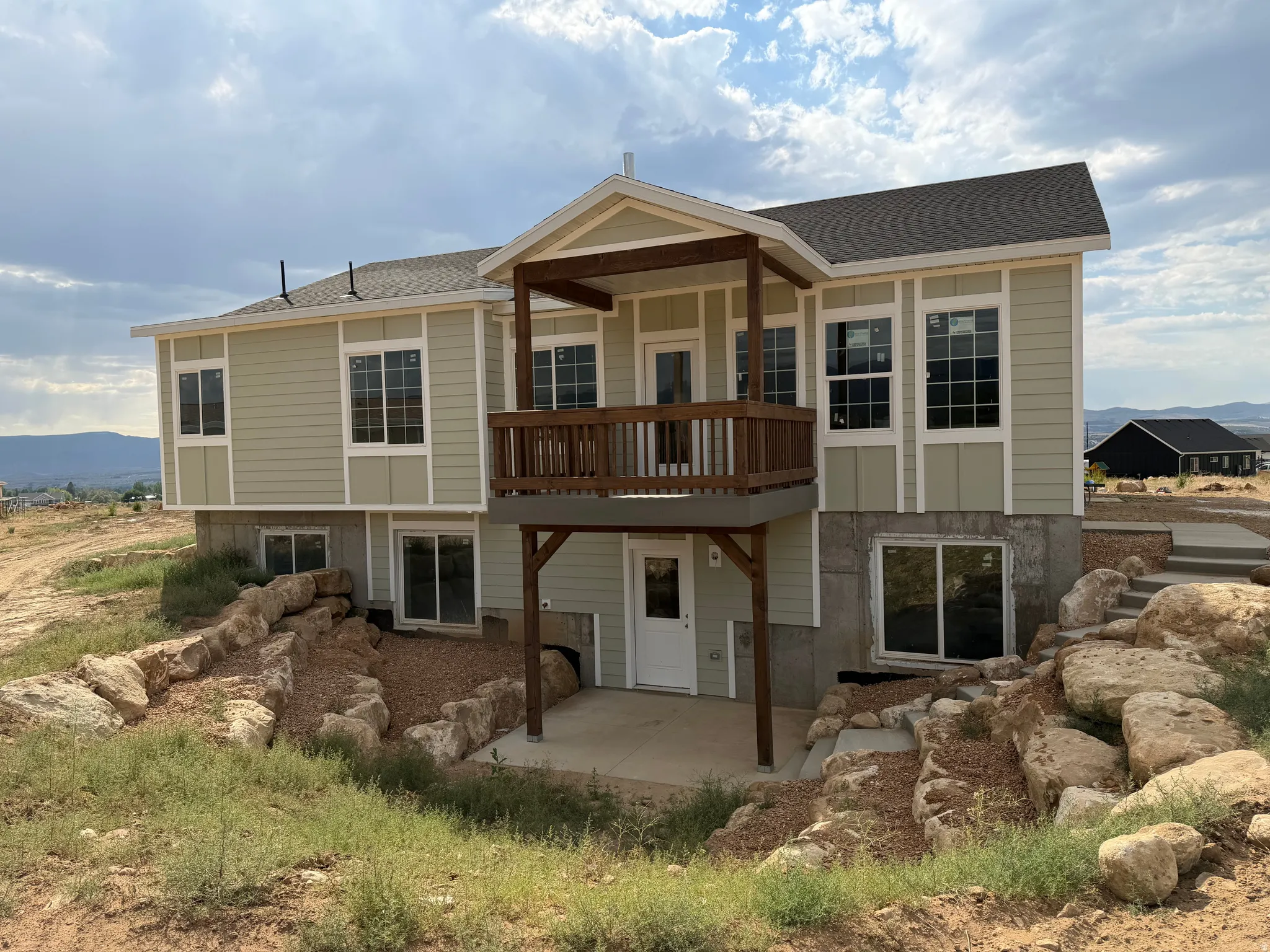 Two-story residential structure with a walk-out basement