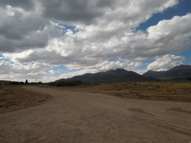View of mountain background with rural landscape