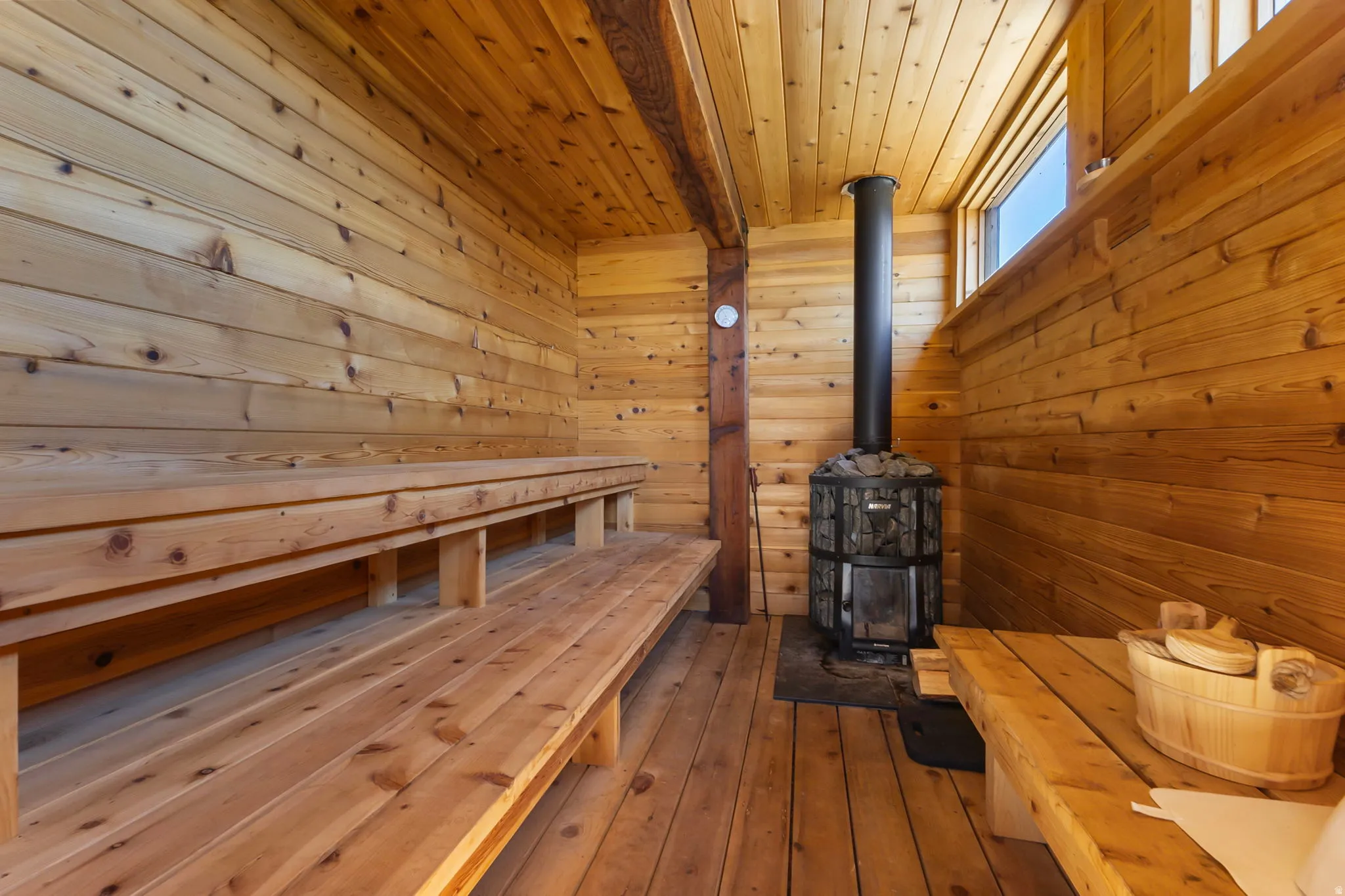 Custom relaxing sauna made of Cedar and Redwood