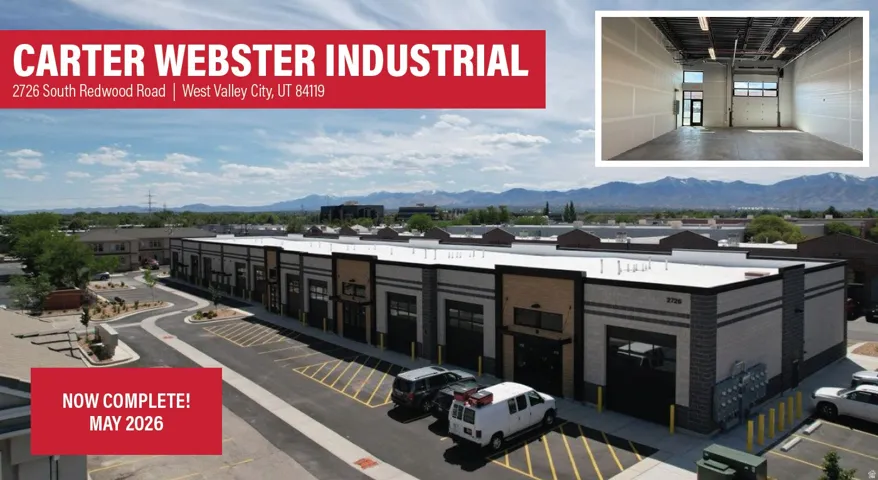 Industrial Property Advertisement. Presenting an industrial building with specific completion date and location details