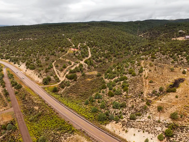 Aerial view of sparsely populated area