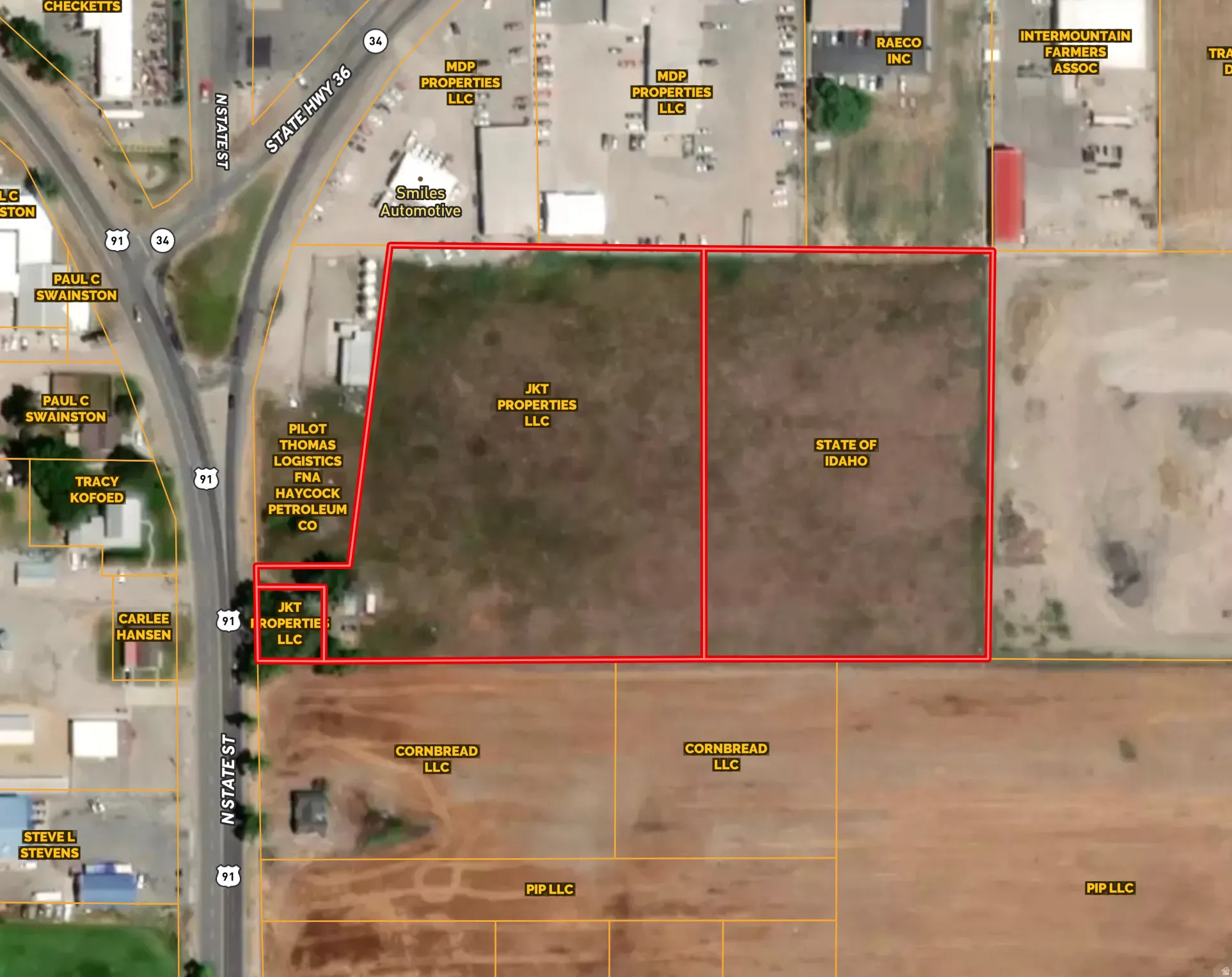 Aerial overview of property's location