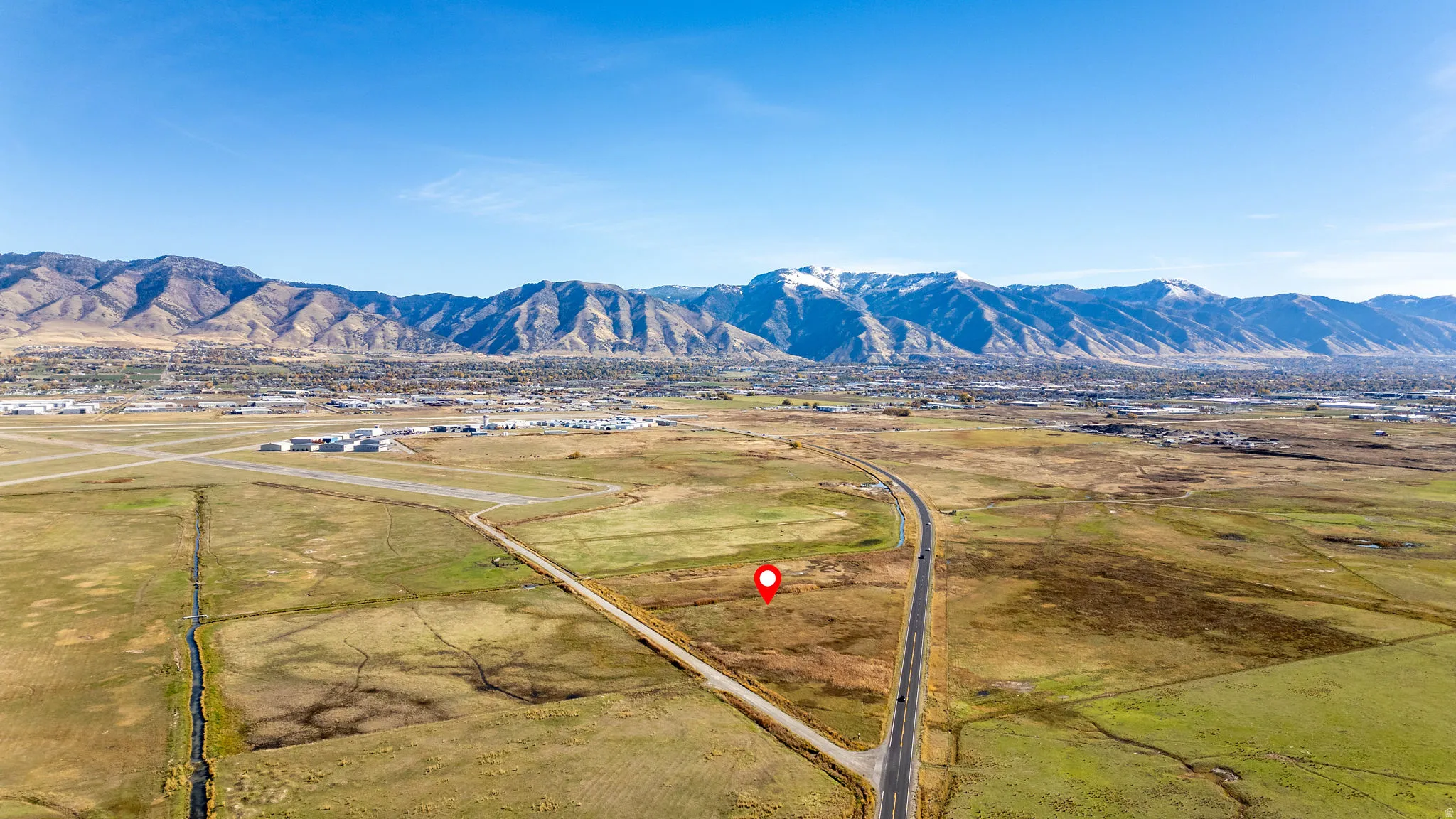 View of mountain background with rural landscape
