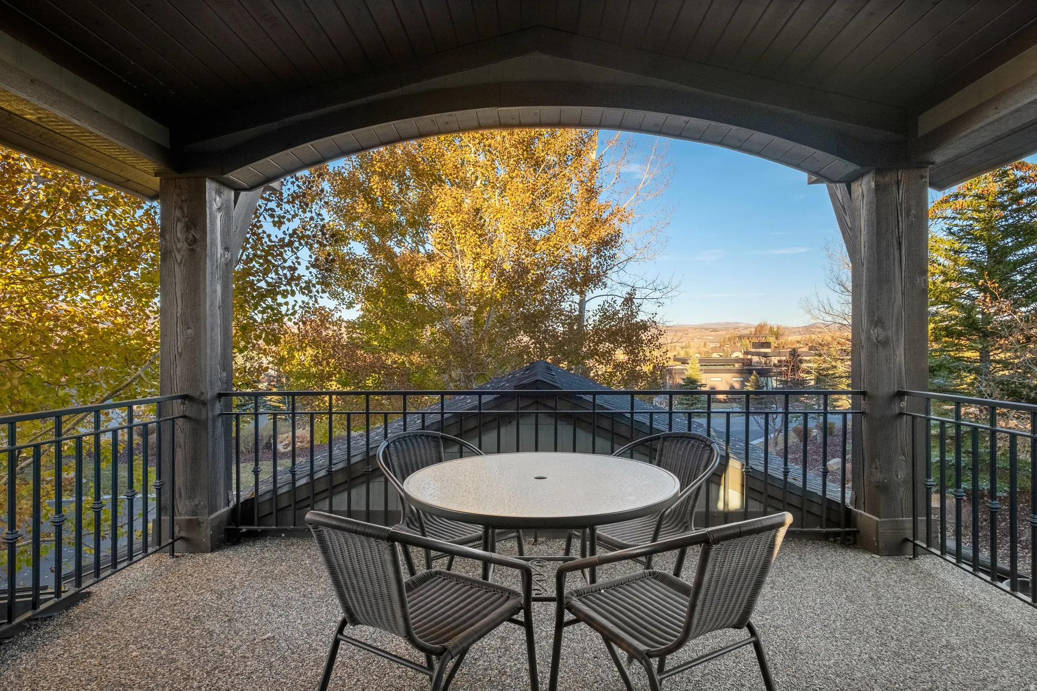 Balcony with outdoor dining area