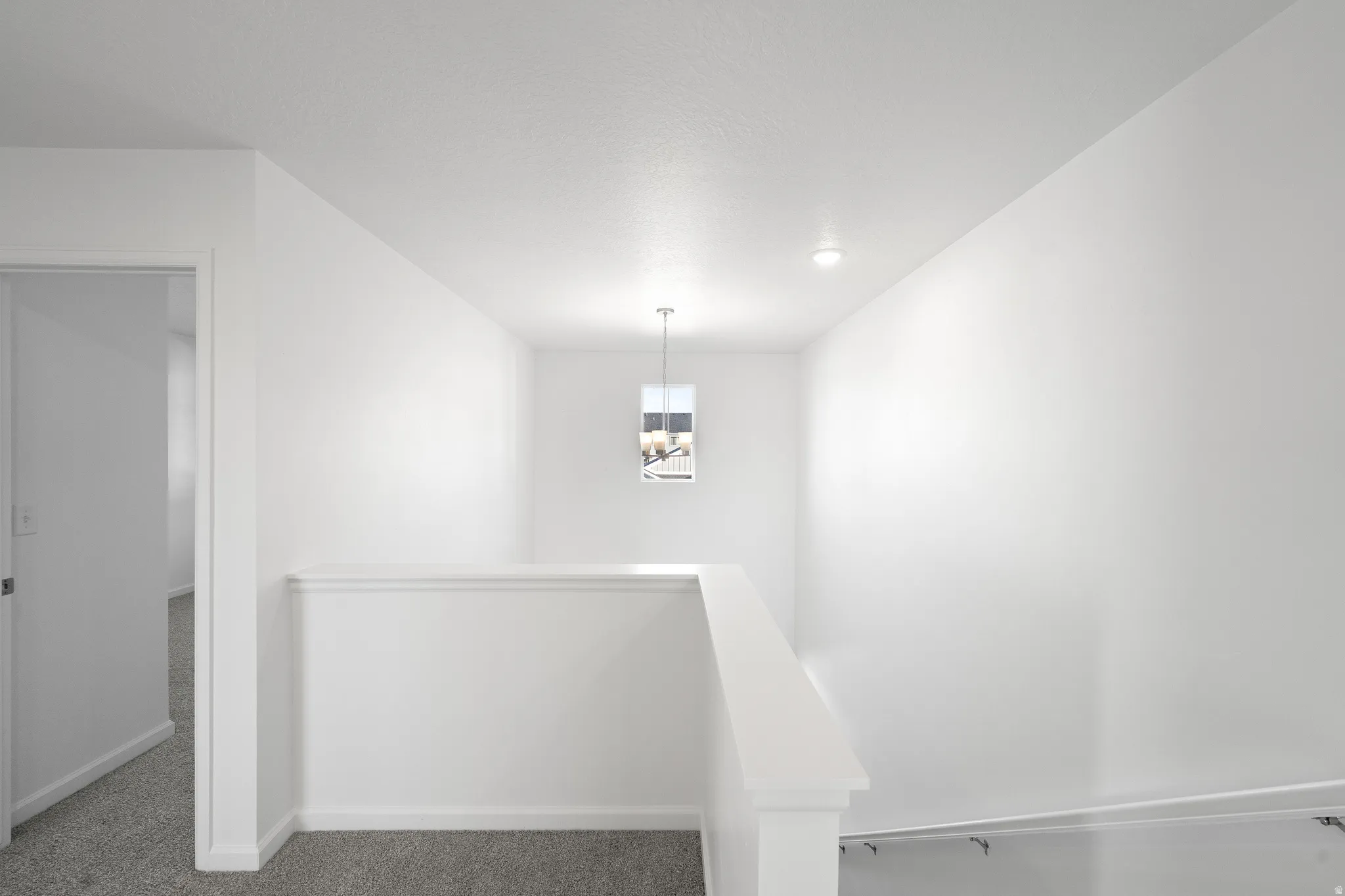 Staircase with carpet floors