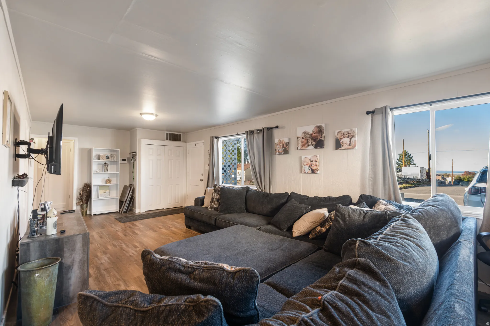 Living area featuring wood finished floors