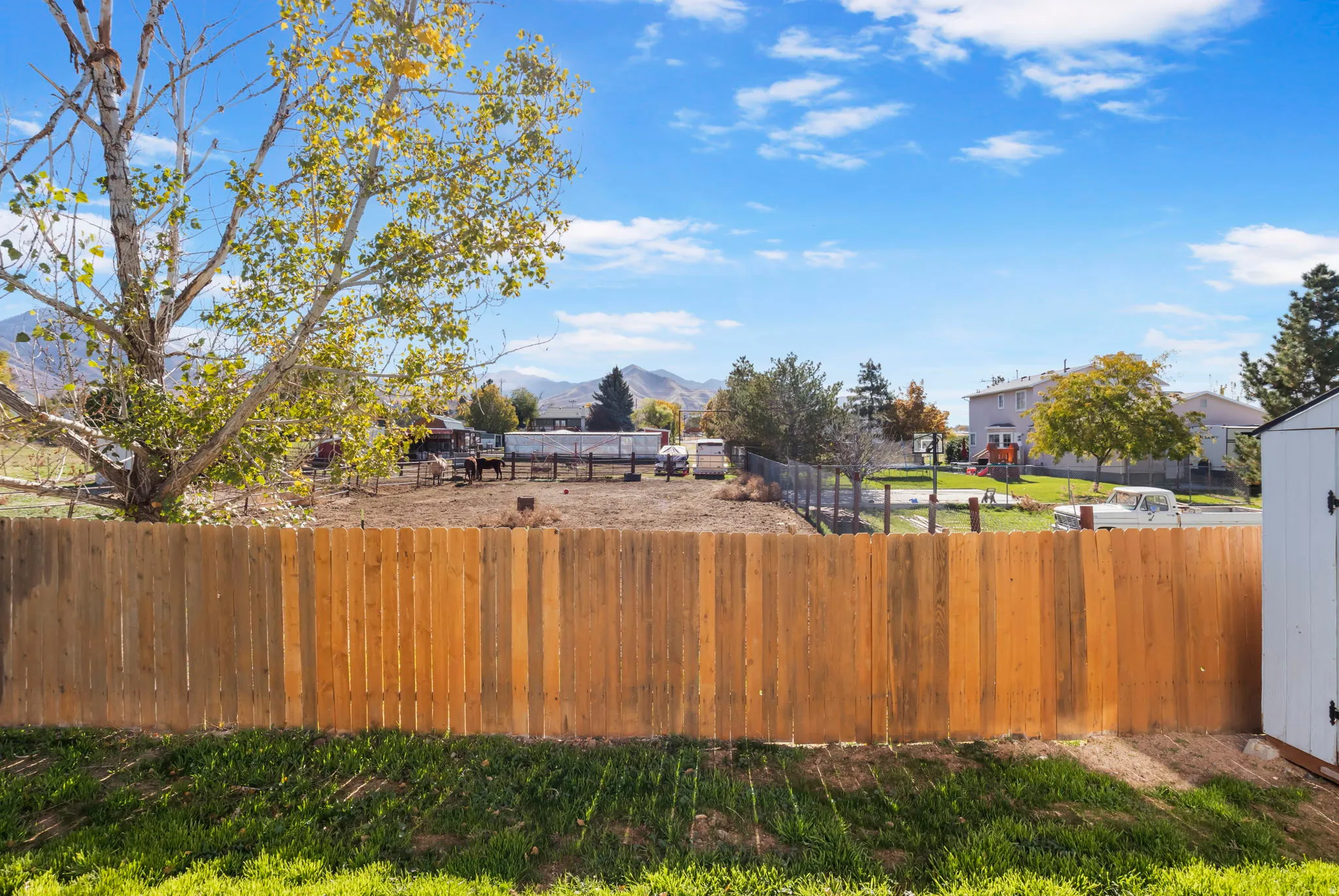 View of yard featuring a mountain view