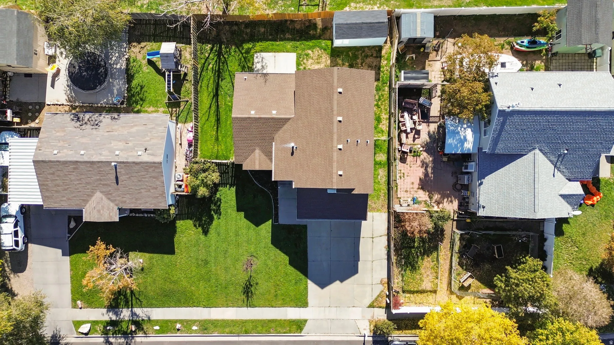 Aerial view of residential area