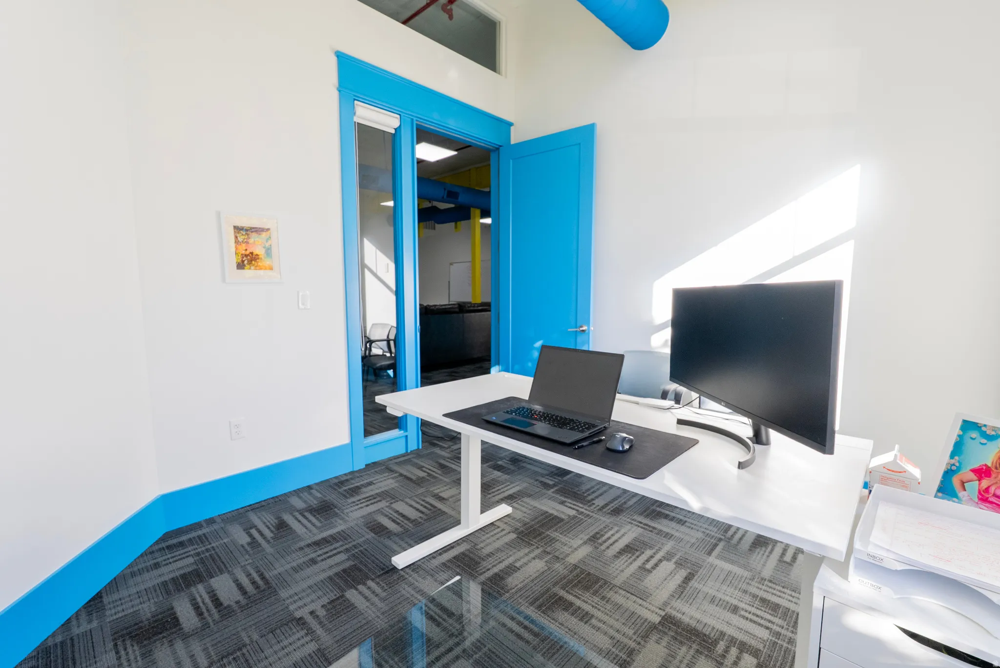 office featuring carpet floors and baseboards