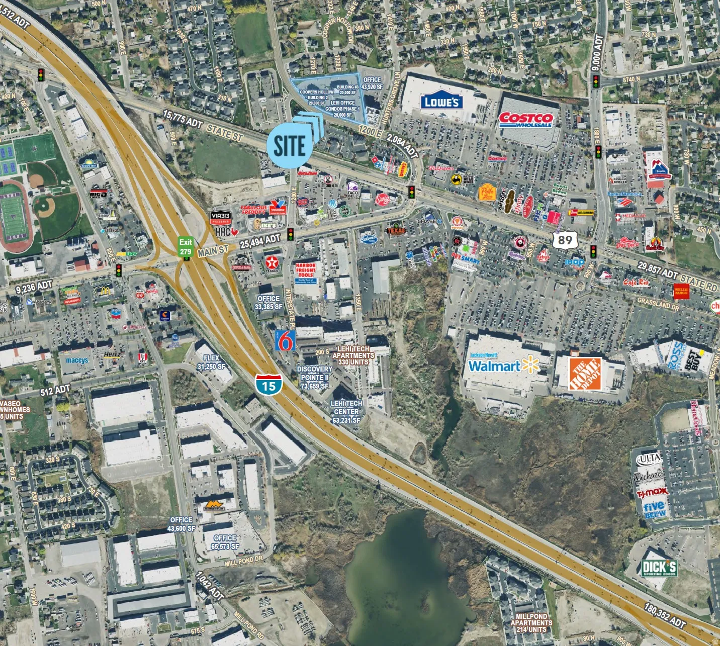 Aerial view of property's location