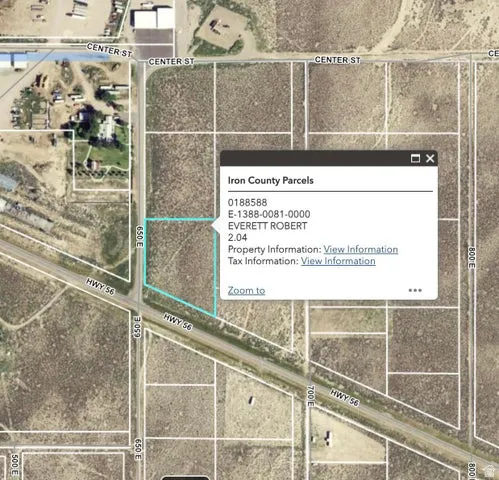 Aerial map of property and surrounding area