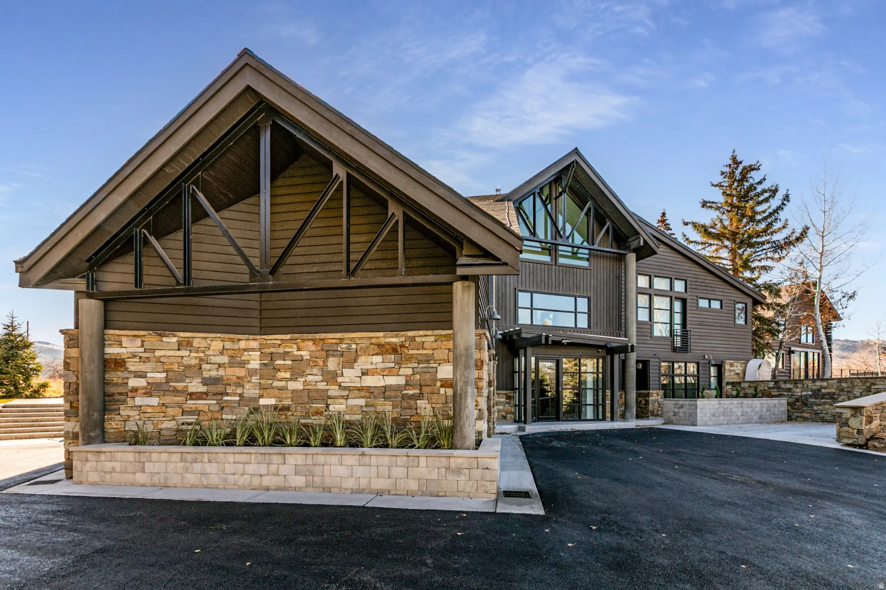 View of front of home with stone siding