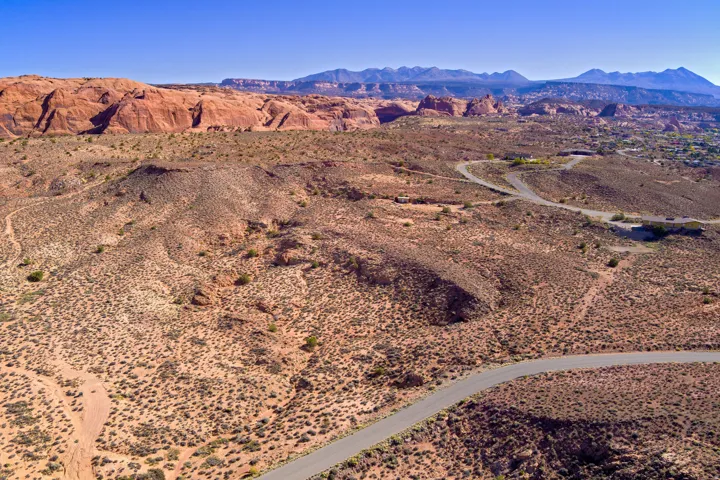 View of mountain background with a desert landscape and rural landscape