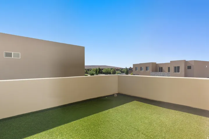 Balcony with a mountain view