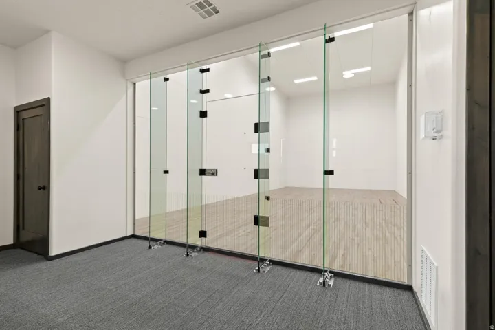 Workout area with a sport court