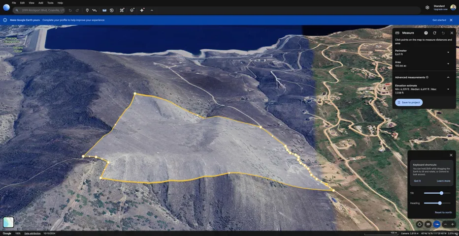 Aerial map of property and surrounding area